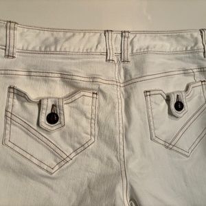INC International Concepts Y2K Off White Low Rise Flare Jeans